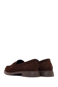 کفش لوفر زنانه جیر قهوه‌ای دری مد