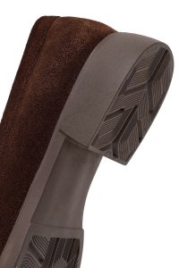 کفش لوفر زنانه جیر قهوه‌ای دری مد