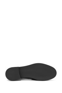 کفش لوفر زنانه چرم مشکی سگک‌دار دری مد