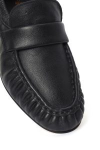 کفش لوفر زنانه چرم مشکی مدل ماسکولن دری مد