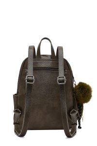 کوله پشتی خاکی با اکسسوری دری مد