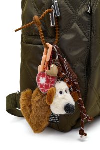 کوله پشتی خاکی لحافی با اکسسوری دری مد