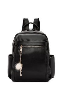 کوله پشتی مشکی با جزئیات اکسسوری دری مد