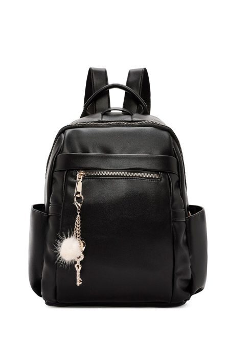 کوله پشتی مشکی با جزئیات اکسسوری دری مد