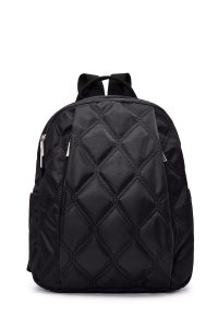 کوله پشتی مشکی لحافی با اکسسوری دری مد