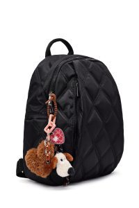 کوله پشتی مشکی لحافی با اکسسوری دری مد