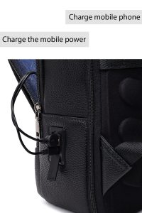 کیف بدون‌‌جنسیت D-Pack مشکی چرمی تکنولوژی کوله پشتی دری مد