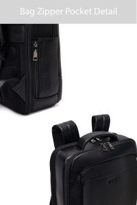 کیف بدون‌‌جنسیت D-Pack مشکی چرمی تکنولوژی کوله پشتی دری مد