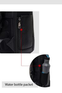 کیف بدون‌‌جنسیت D-Pack مشکی چرمی تکنولوژی کوله پشتی دری مد