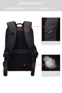 کیف بدون‌‌جنسیت D-Pack مشکی کتان تکنولوژی کوله پشتی دری مد