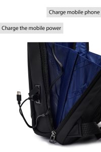 کیف بدون‌‌جنسیت D-Pack مشکی کتان تکنولوژی کوله پشتی دری مد