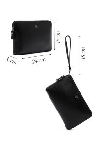 کیف دستی چرمی مردانه مشکی مینی دری مد