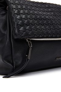 کیف زنانه بند بلند بافته شده مشکی دری مد