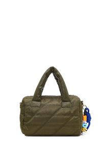 کیف زنانه خاکی بلند بنددار پارچه‌ای دری مد