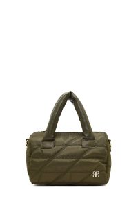 کیف زنانه خاکی بلند بنددار پارچه‌ای دری مد