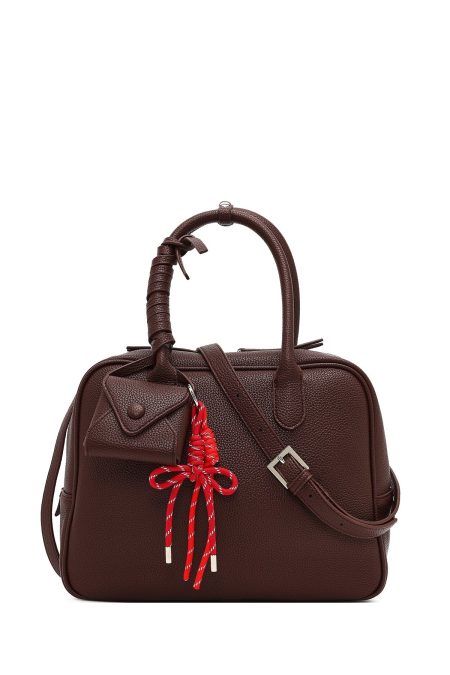 کیف زنانه زرشکی بلند بنددار دری مد