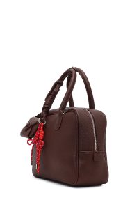 کیف زنانه زرشکی بلند بنددار دری مد