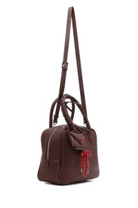 کیف زنانه زرشکی بلند بنددار دری مد