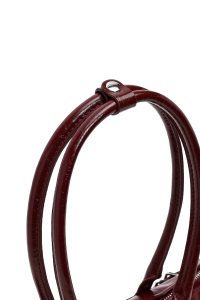 کیف زنانه زرشکی بنددار با اکسسوری دری مد