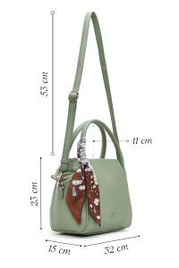 کیف زنانه سبز بلند بنددار دری مد