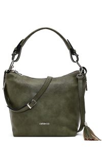 کیف زنانه سبز زیتونی بلند بنددار دری مد