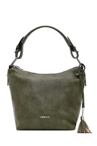 کیف زنانه سبز زیتونی بلند بنددار دری مد