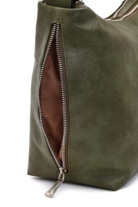 کیف زنانه سبز زیتونی بلند بنددار دری مد