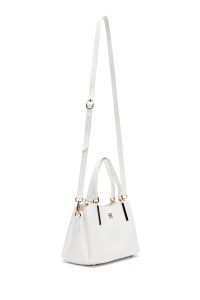 کیف زنانه سفید بلند بنددار دری مد