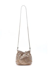 کیف زنانه طلایی بلند زنجیری سنگی مینی مراسم دری مد