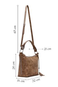 کیف زنانه طوسی بلند بنددار دری مد