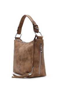 کیف زنانه طوسی بلند بنددار دری مد