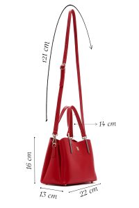 کیف زنانه قرمز بلند بنددار دری مد