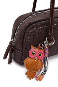 کیف زنانه قهوه‌ای با اکسسوری دری مد