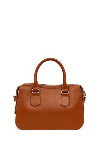 کیف زنانه قهوه‌ای بلند با جزئیات بافت دری مد