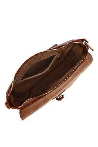 کیف زنانه قهوه‌ای بلند بنددار دری مد