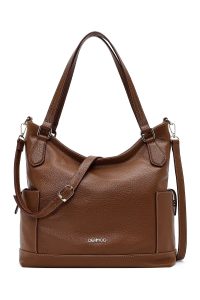 کیف زنانه قهوه‌ای بلند بنددار دری مد