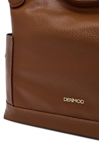 کیف زنانه قهوه‌ای بلند بنددار دری مد