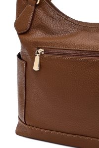 کیف زنانه قهوه‌ای بلند بنددار دری مد