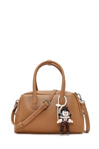 کیف زنانه قهوه‌ای بلند بنددار مینی دری مد