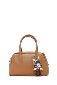 کیف زنانه قهوه‌ای بلند بنددار مینی دری مد