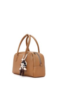 کیف زنانه قهوه‌ای بلند بنددار مینی دری مد