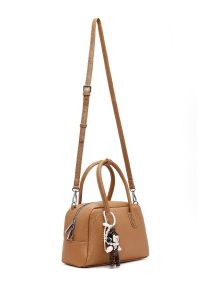 کیف زنانه قهوه‌ای بلند بنددار مینی دری مد