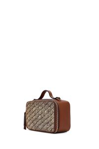 کیف زنانه قهوه‌ای بلند طرح‌دار دری مد