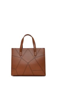 کیف زنانه قهوه‌ای بلند طرح‌دار کلاسیک دری مد