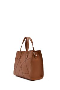 کیف زنانه قهوه‌ای بلند طرح‌دار کلاسیک دری مد