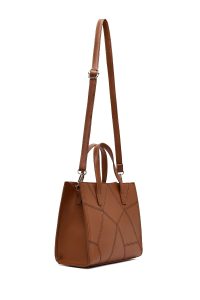 کیف زنانه قهوه‌ای بلند طرح‌دار کلاسیک دری مد