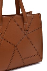 کیف زنانه قهوه‌ای بلند طرح‌دار کلاسیک دری مد