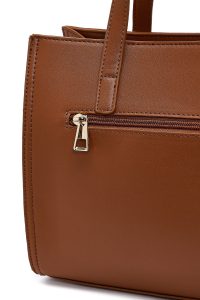 کیف زنانه قهوه‌ای بلند طرح‌دار کلاسیک دری مد