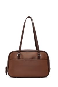 کیف زنانه قهوه‌ای بنددار با اکسسوری دری مد