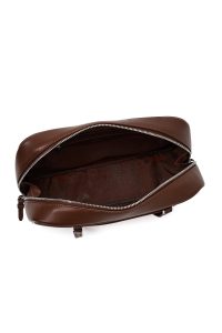 کیف زنانه قهوه‌ای بنددار با اکسسوری دری مد